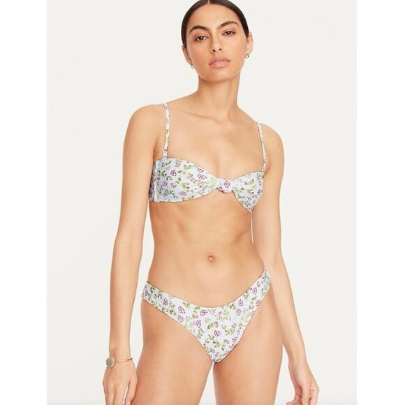 J. Crew Curved-waist Cheeky Bikini Bottom Meadow Floral Women's Small BF140 $59 - Picture 2 of 7